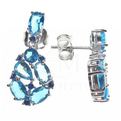Pendientes Plata Circonitas Color