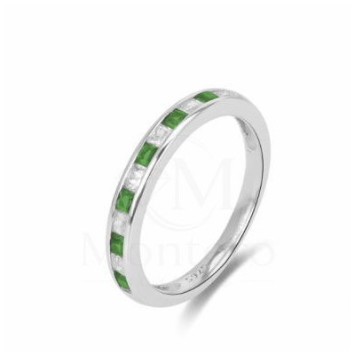 Sortija Plata Circonitas Blanca y Verde