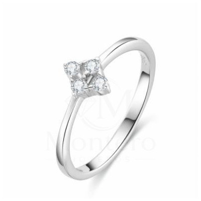 Sortija Plata Piedra Color - Montero Joyeros