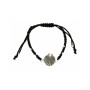 Pulsera Macrame Negro - Plata Concha Peregrino