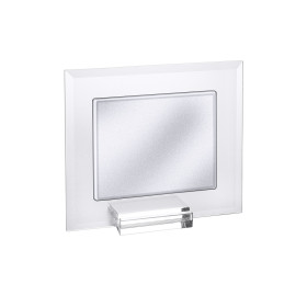 Placa Homenaje Baño Plata Base Cristal