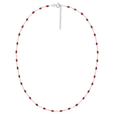 Collar Resina Rojo y Plata