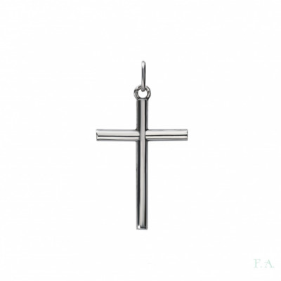 Cruz Plata Tubo Lisa