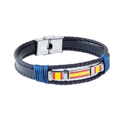 Pulsera de cuero y acero Duward
