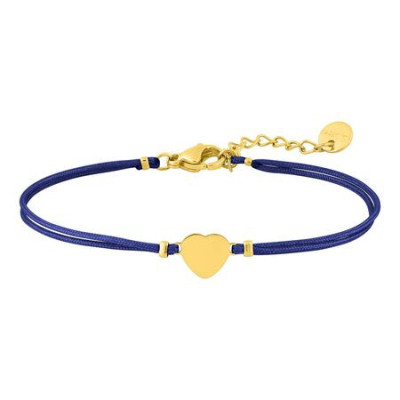 PULSERA CORDON NYLON AZUL PLAQUÉ ACERO