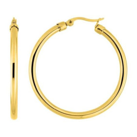 Pendientes Acero Dorado Aro Liso
