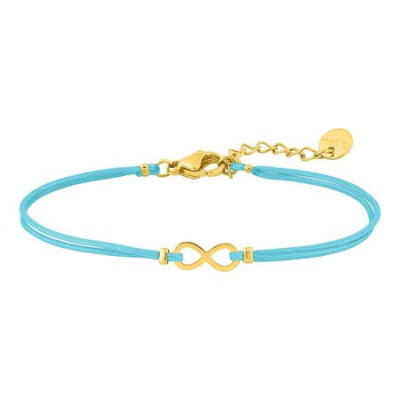 PULSERA CORDÓN NYLON PLAQUÉ ACERO SIMBOLO INFINITO