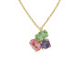 Collar corto God Morgen con cristal multicolor en Plata baño Oro