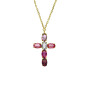 Collar corto Harmony cruz cristal en Plata baño Oro