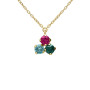 Collar corto Azure con cristal multicolor en Plata baño Oro