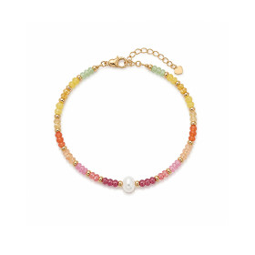 Pulsera Brisa de colores con perla de Latón