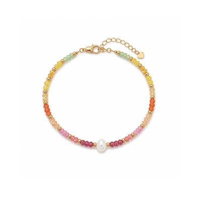 Pulsera Brisa de colores con perla de Latón