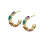 Pendientes aro Arisa cristal 14mm en Plata baño Oro