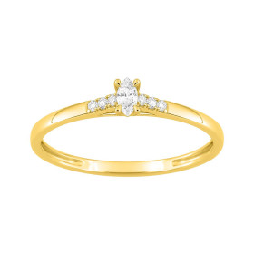 Sortija Oro y Diamantes 9K