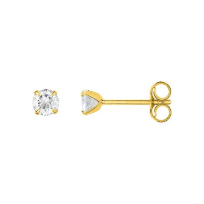 Gold Earrings | 18K Gold - Claw Setting with Zirconia | Elegance and Shine