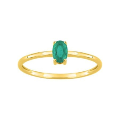 Anillo oro 18 kts. Esmeralda