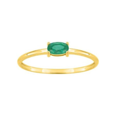 Anillo oro 18 kts. Esmeralda