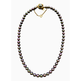 Collar Perla  Majorica Gris 6mm.