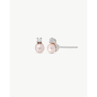 Pendientes Perla y Circonita Rosa Cies