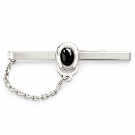 Pasador de Corbata Plata y Azabache - Montero Joyeros