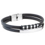 Pulsera de cuero y acero Duward