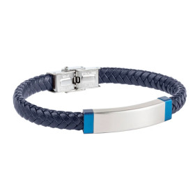 Pulsera de cuero y acero Duward