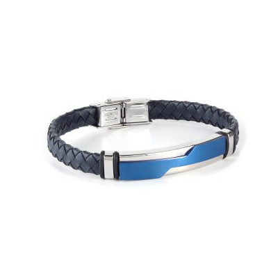 Pulsera de cuero y acero Duward