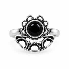 Sortija Plata y Azabache