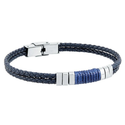 Pulsera de cuero y acero Duward