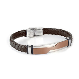 Pulsera de cuero y acero Duward