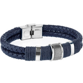 Pulsera de cuero y acero Duward