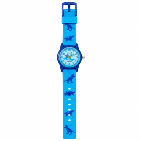 Reloj Infantil Dinosaurios Azul con Correa de Silicona