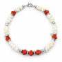 Collar Nacar, Coral esponja  y Plata