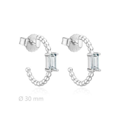 Pendientes Plata Aro Circonita