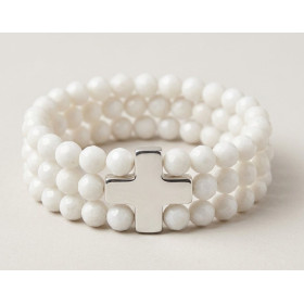 Pulsera Elastica Piedra y Plata
