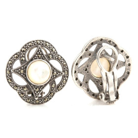 Pendientes Plata Marcasitas y Nacar
