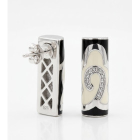 Pendientes Plata Esmalte y Circonitas