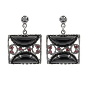 Pendientes Plata Piedra y Esmalte