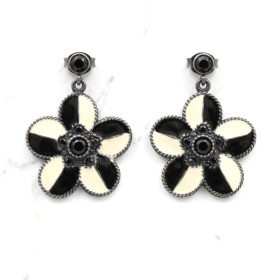 Pendientes Plata Circonitas y Esmalte