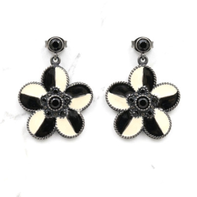 Pendientes Plata Circonitas y Esmalte