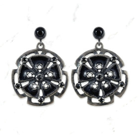 Pendientes Plata Circonitas y Esmalte