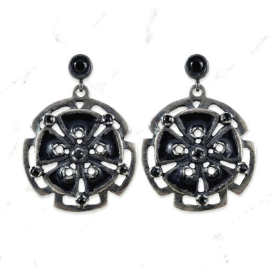 Pendientes Plata Circonitas y Esmalte