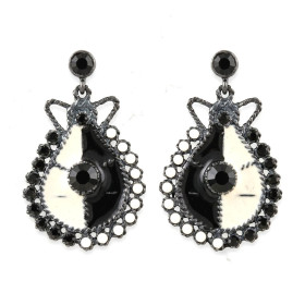 Pendientes Plata Circonitas y Esmalte