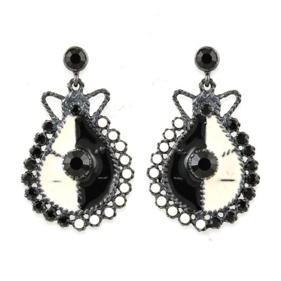Pendientes Plata Circonitas y Esmalte