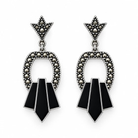 Pendientes Plata Marcasitas y Esmalte