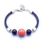 Pulsera Cuero, Plata y Piedras