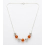 Collar Plata Bola Lisa y Color