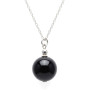 Collar Plata Bola Piedra Color