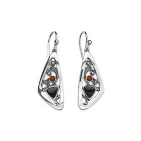 Azabache Jet Silver Earrings - H14670