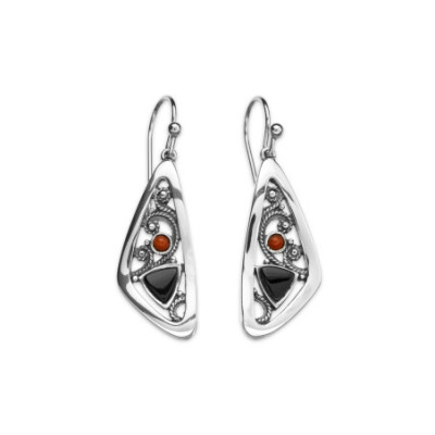 Azabache Jet Silver Earrings - H14670